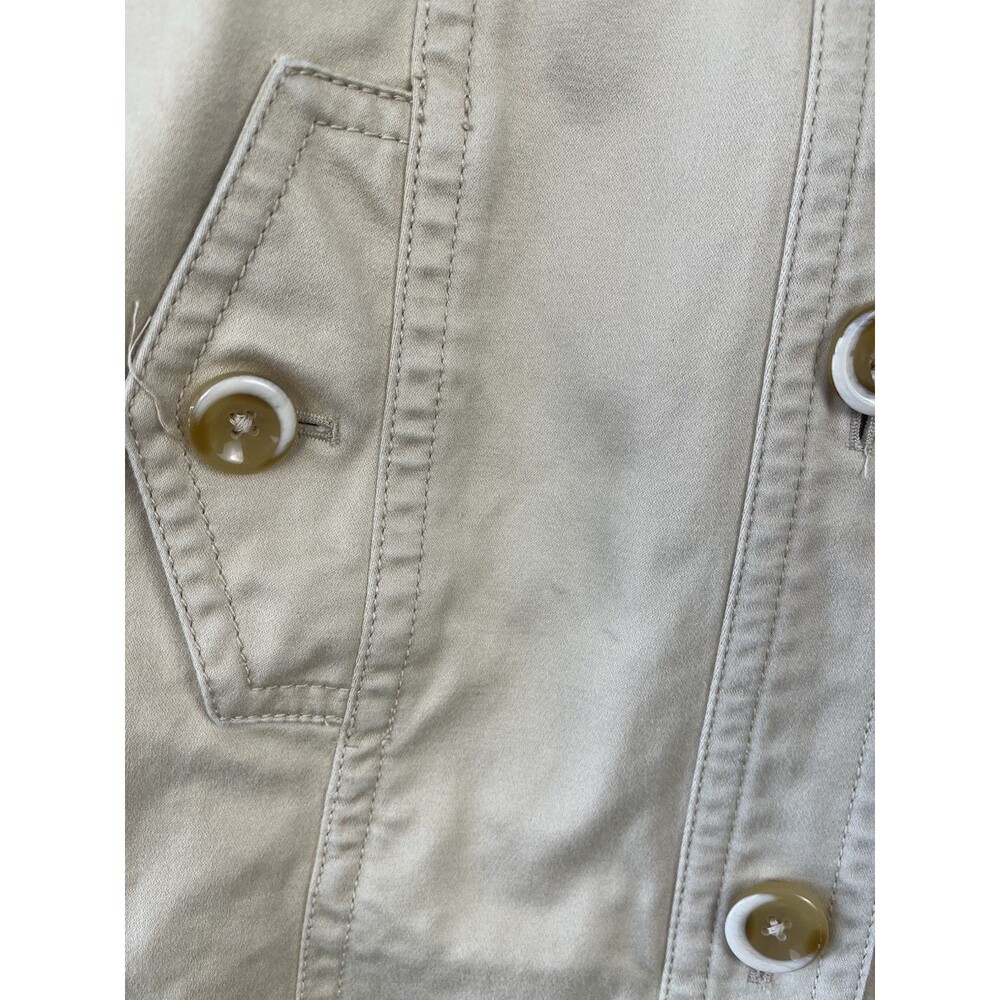 Quiet Luxury Preppy Belted Trench Coat Khaki Cotton Banana Republic‎ Factory M - Picture 12 of 14
